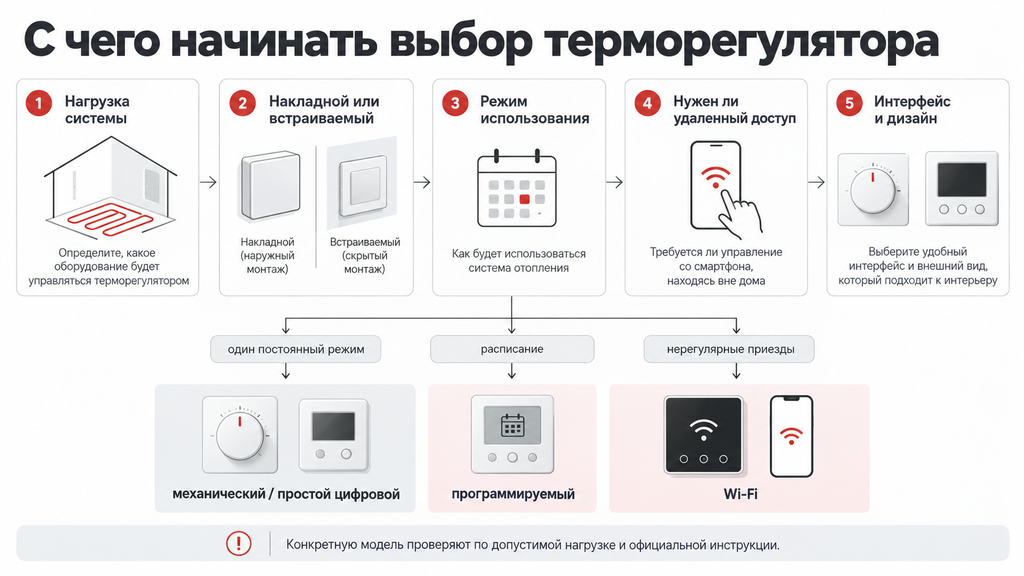 Схема как выбрать терморегулятор для теплого пола